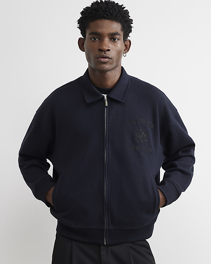 Navy Gallerie Des Saint Paris Bomber Jacket