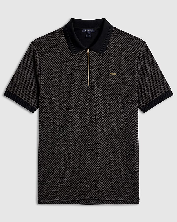 Brown Slim Fit Triangle Polo Shirt