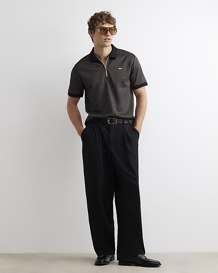 Brown Slim Fit Triangle Polo Shirt