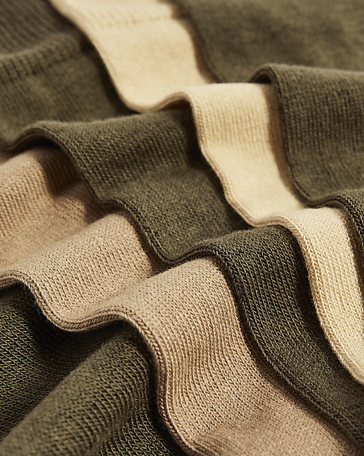 Khaki Pack Of 5 Tube Socks