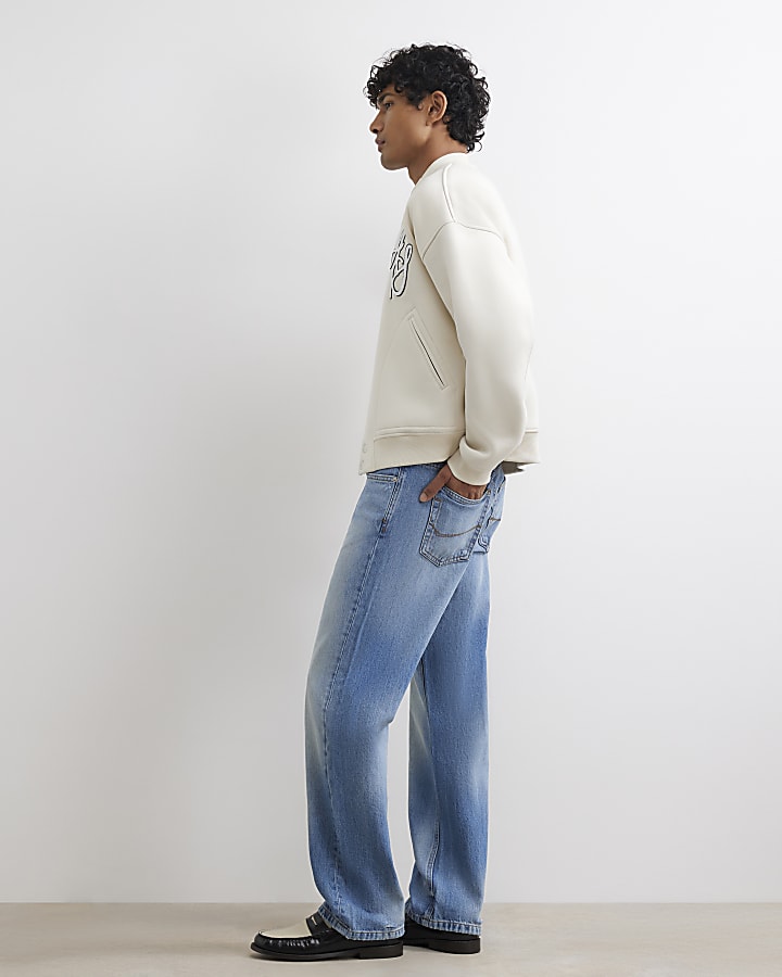 Blue Loose Fit Mid Wash Jeans