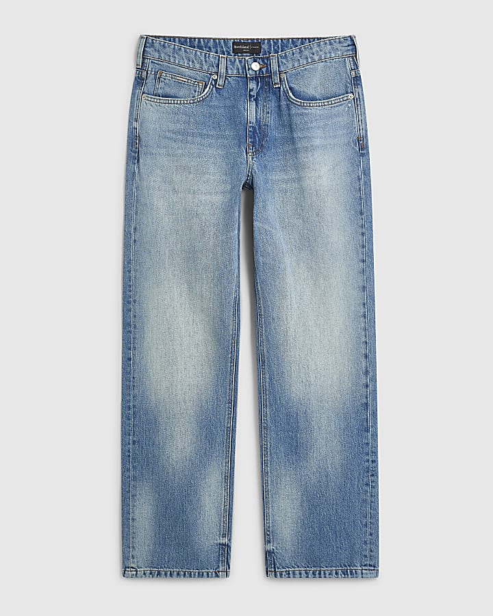 Blue Loose Fit Mid Wash Jeans