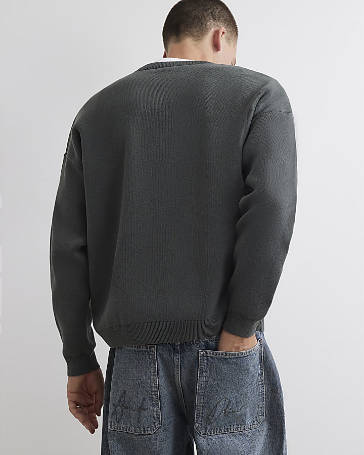 Khaki Oversized Fit Knit Montpellier Jumper