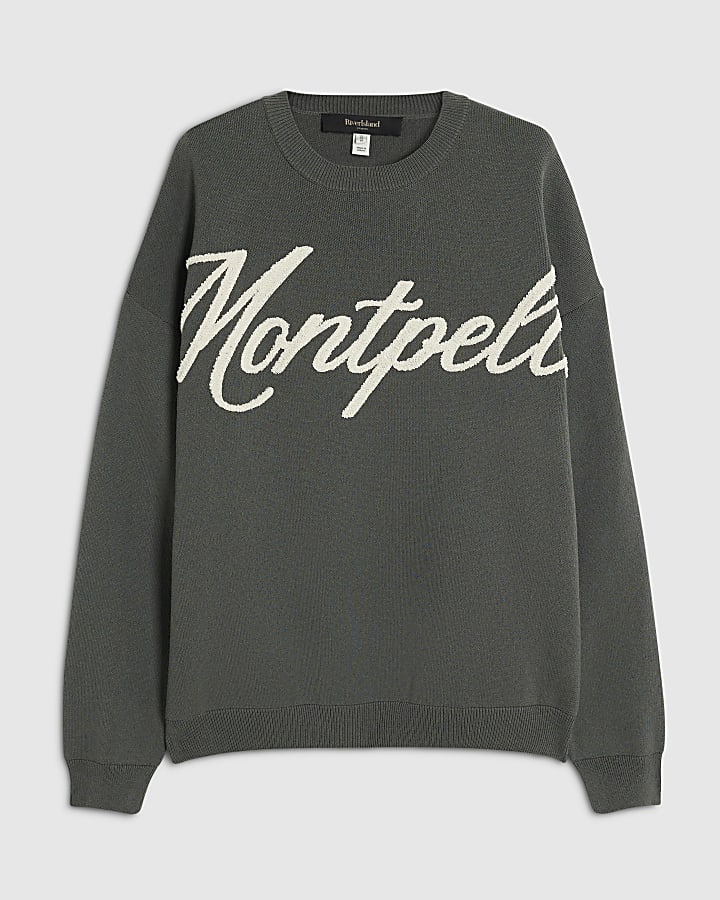 Khaki Oversized Fit Knit Montpellier Jumper