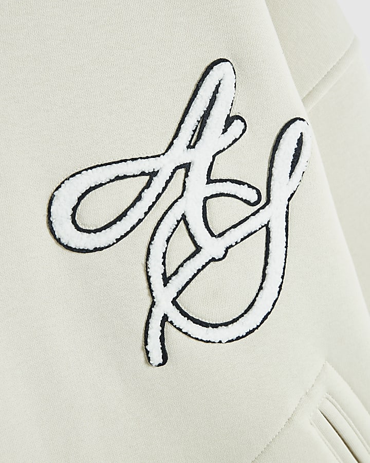 Cream Ame Saint Brushback Bomber Jacket