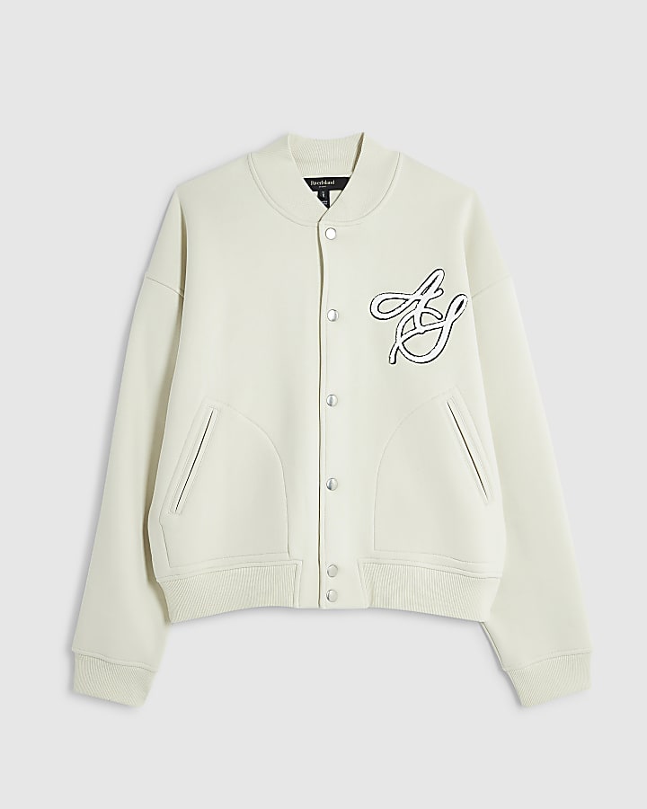 Cream Ame Saint Brushback Bomber Jacket