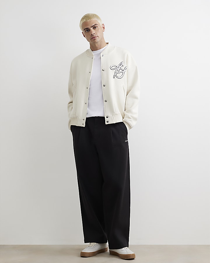 Cream Ame Saint Brushback Bomber Jacket