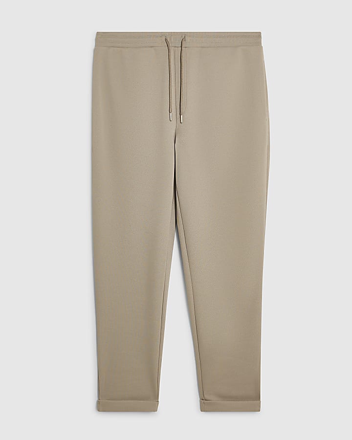 Stone Slim Fit Pique Turnup Hem Joggers