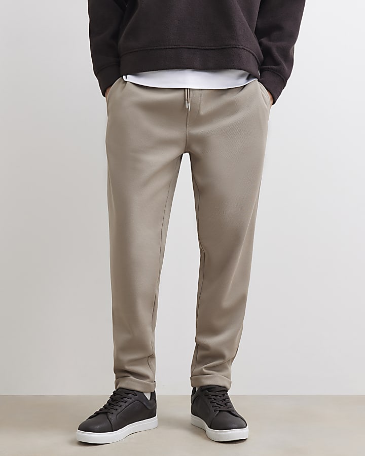 Stone Slim Fit Pique Turnup Hem Joggers