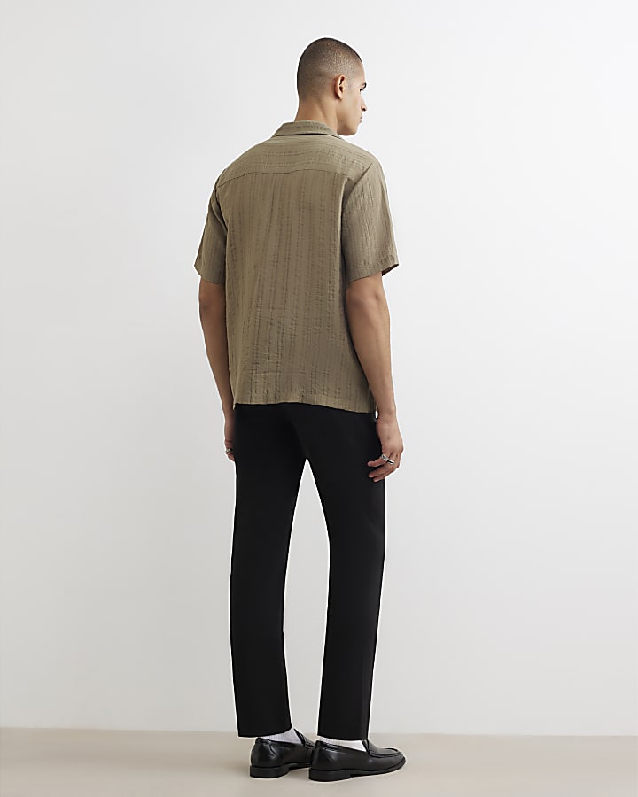 Black Slim Fit Chino Trousers