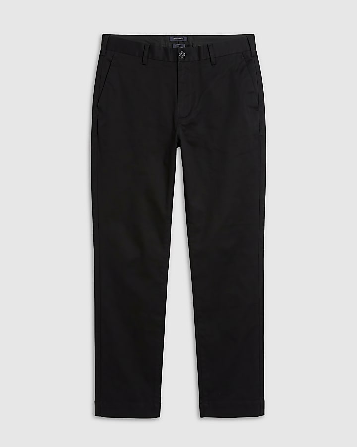 Black Slim Fit Chino Trousers