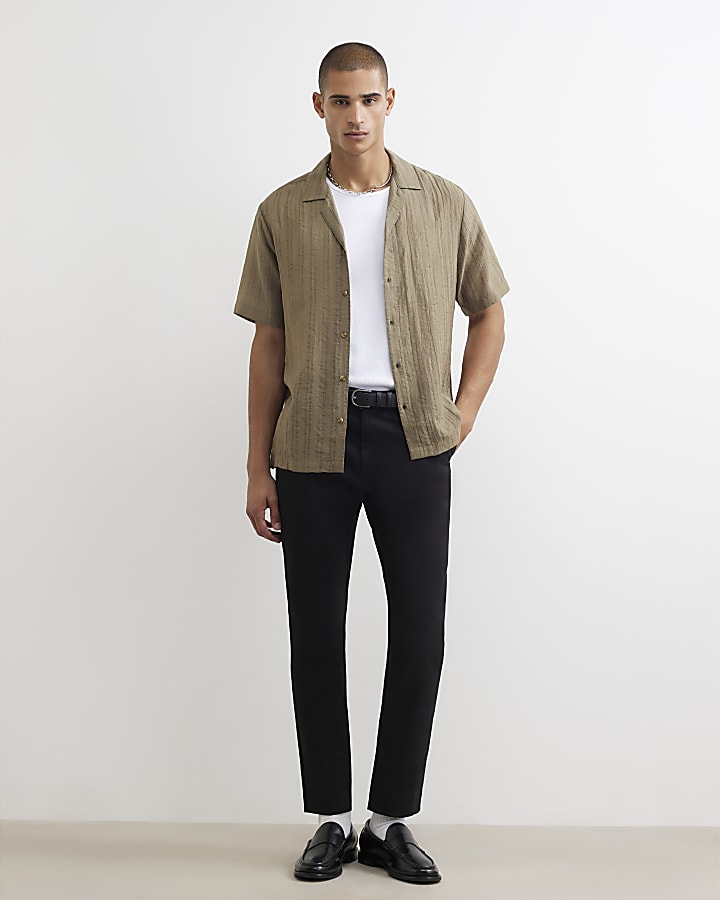 Black Slim Fit Chino Trousers