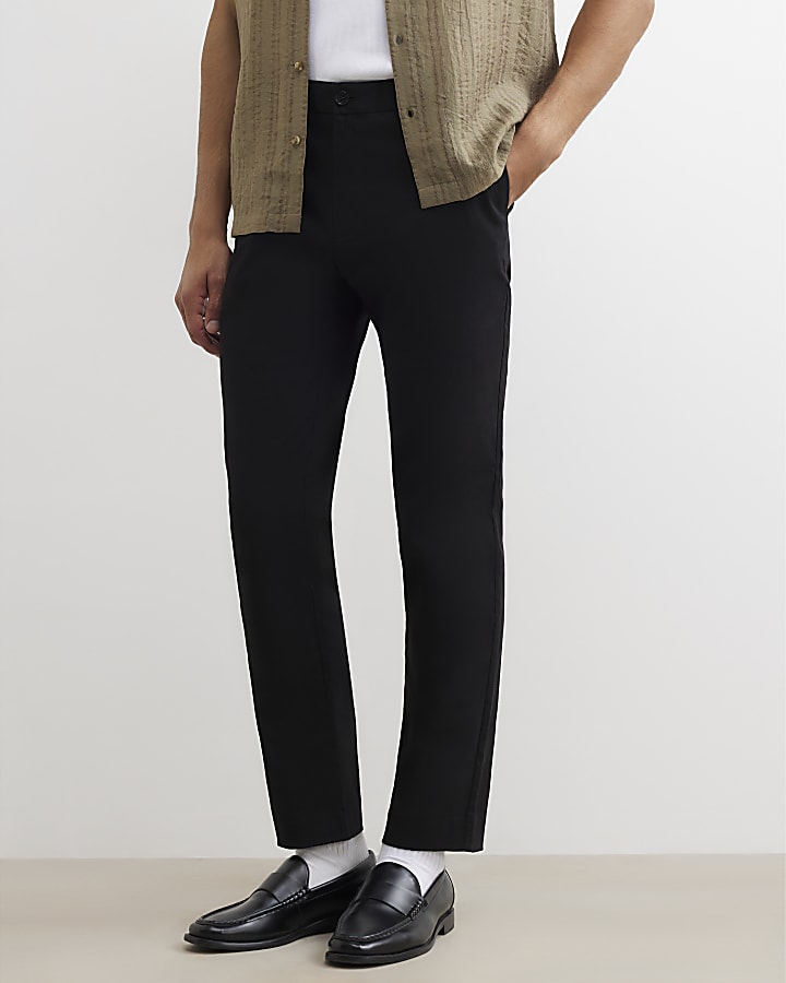 Black Slim Fit Chino Trousers