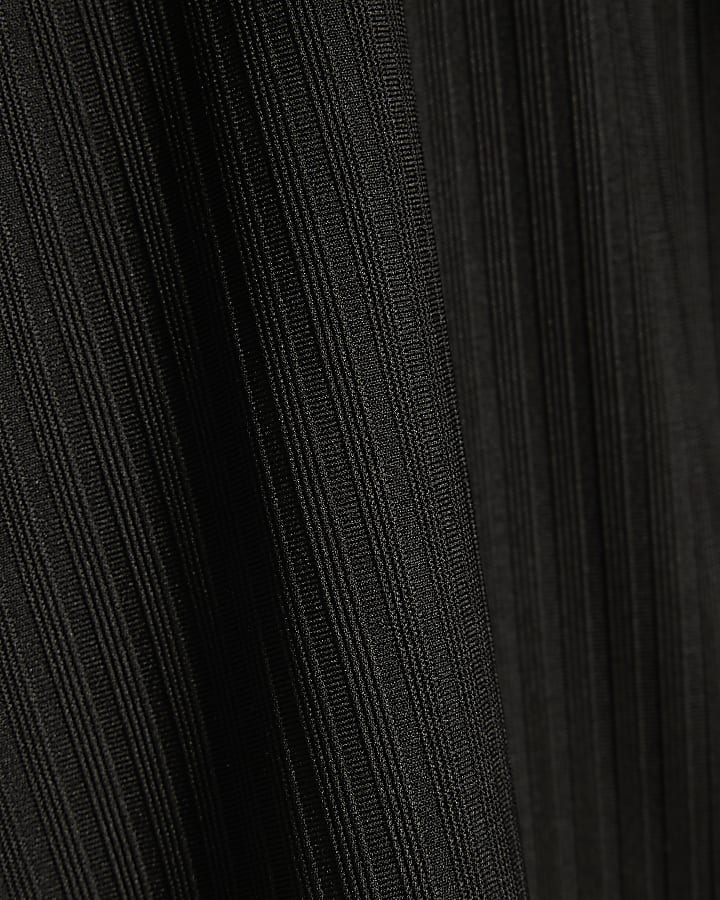 Black Muscle Fit Cotton Ottoman Shirt