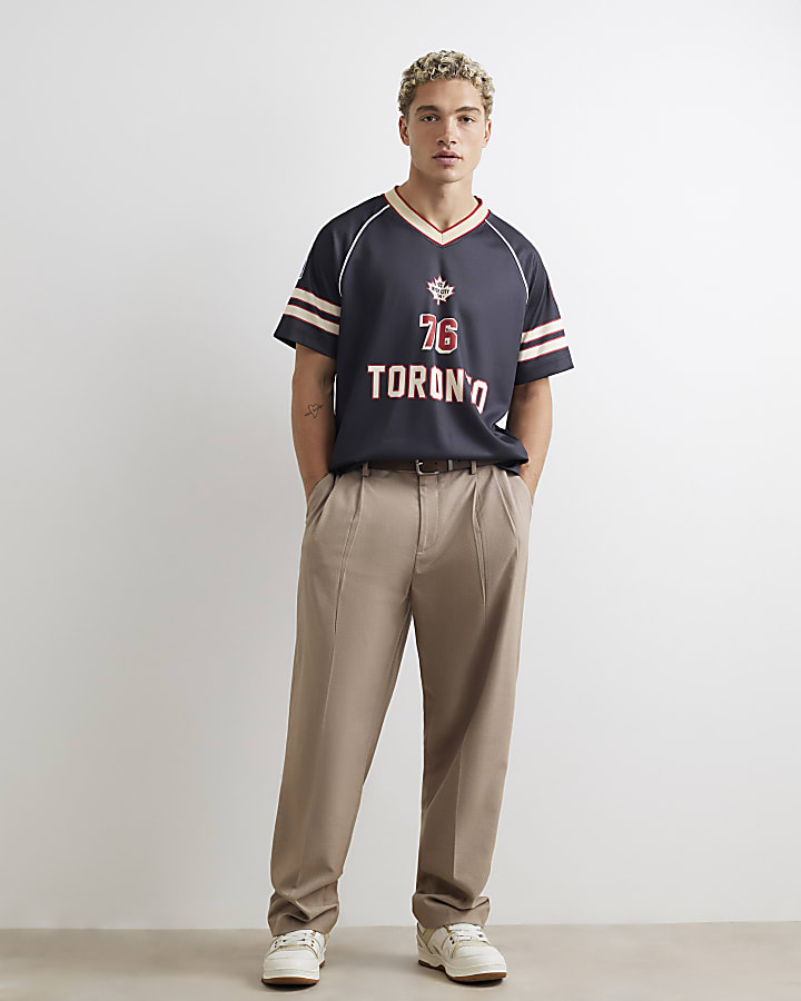 Black V Neck Mesh 76 Toronto Hockey Top
