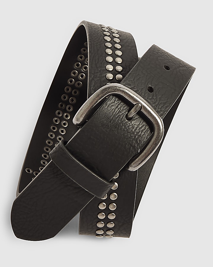Black Studded Arrow Belt