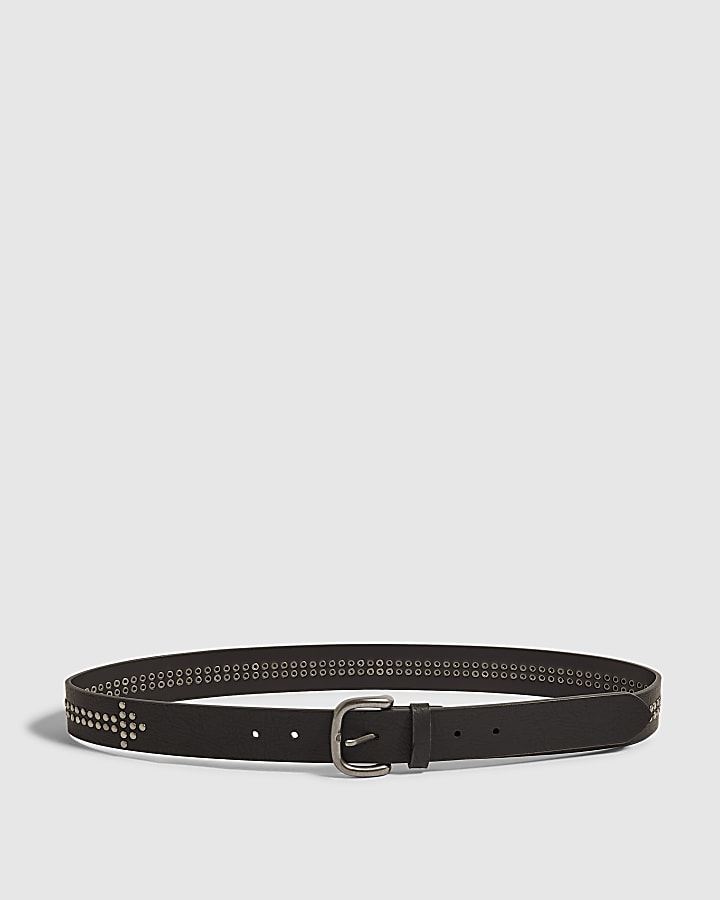 Black Studded Arrow Belt