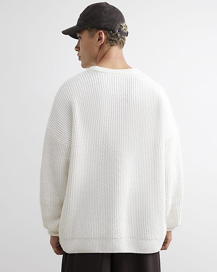 Beige Knit Prolific Regatta Crew Jumper
