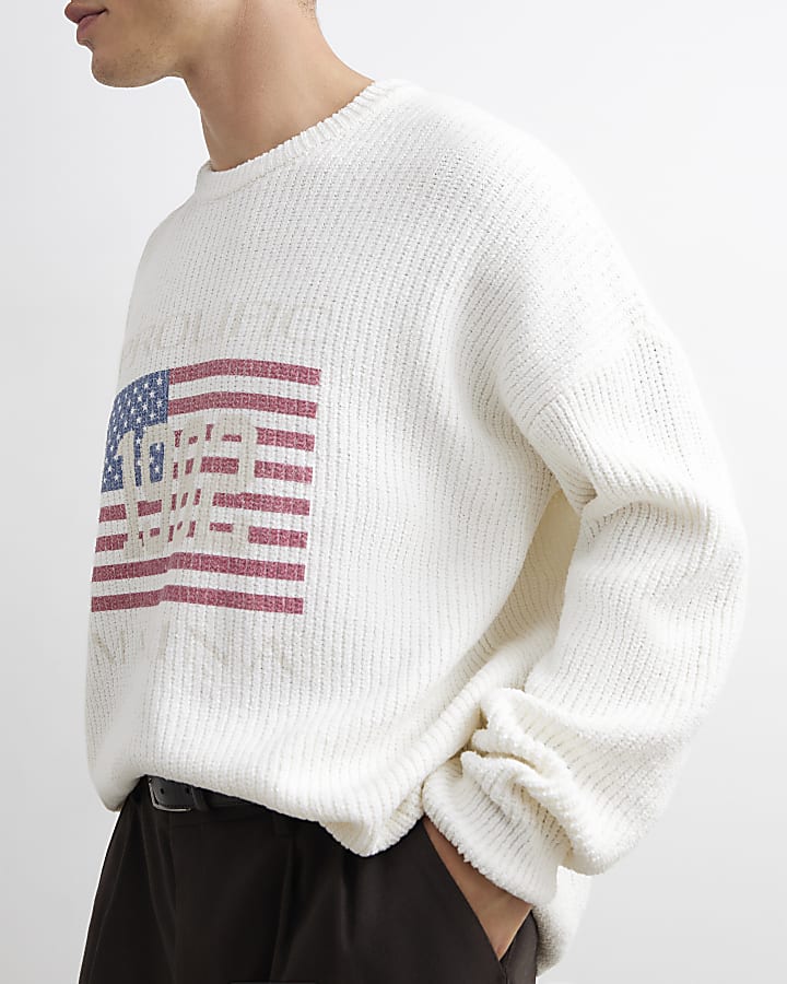 Beige Knit Prolific Regatta Crew Jumper