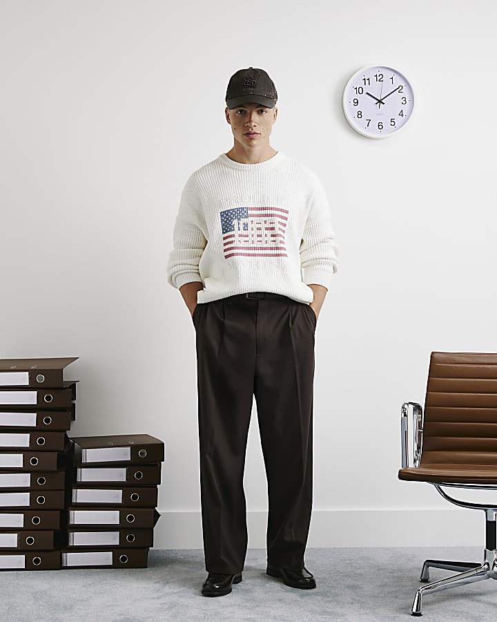 Beige Knit Prolific Regatta Crew Jumper