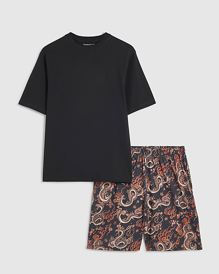 Black Dragon T-Shirt Loungewear Set