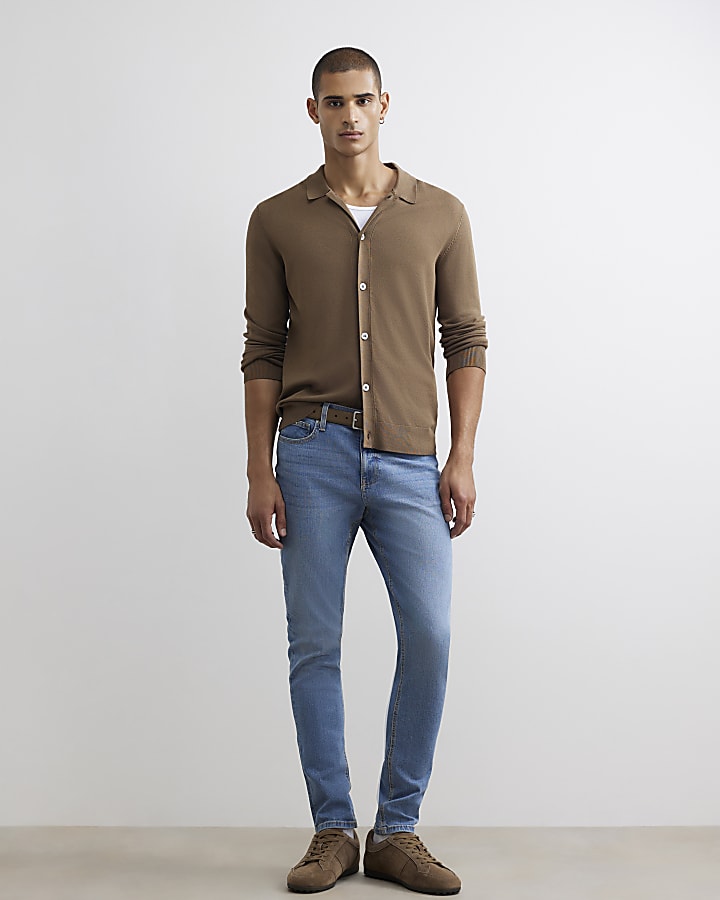 Blue Skinny Fit Stretch Jeans 