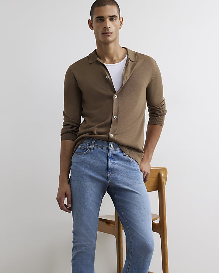 Blue Skinny Fit Stretch Jeans 