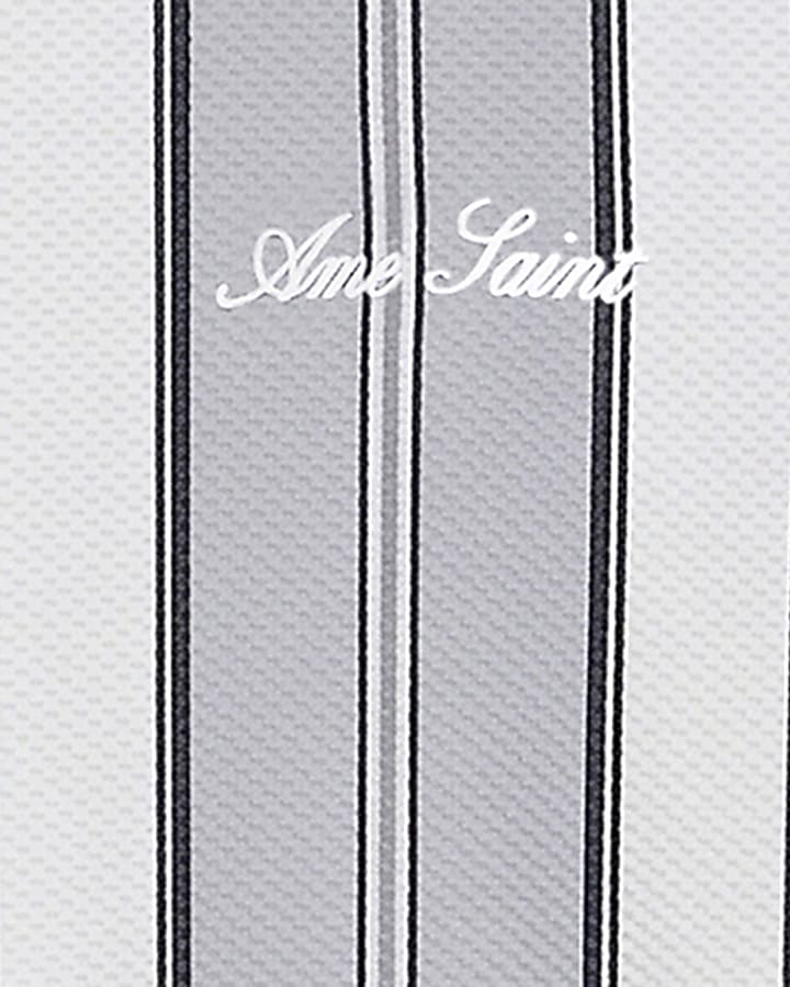 Grey Slim Fit Cotton Texture Stripe T-Shirt