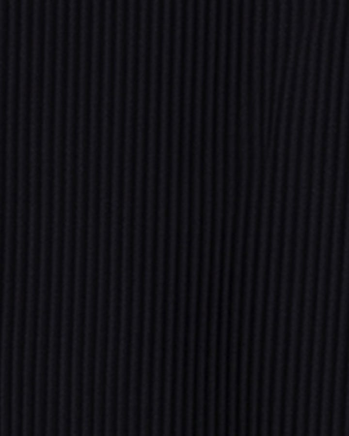 Black Boxy Fit Long Sleeve Plisse Shirt