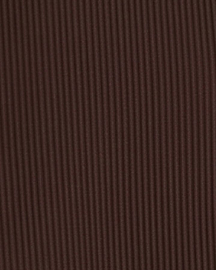 Brown Boxy Fit Long Sleeve Plisse Shirt