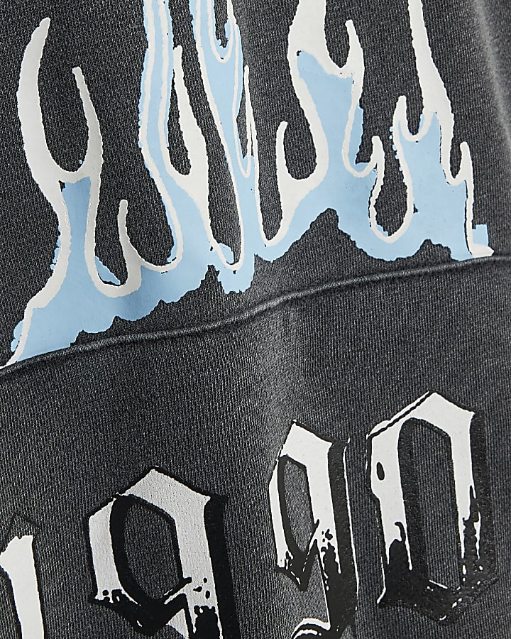 Black Oversized Fit Scribble Hoodie