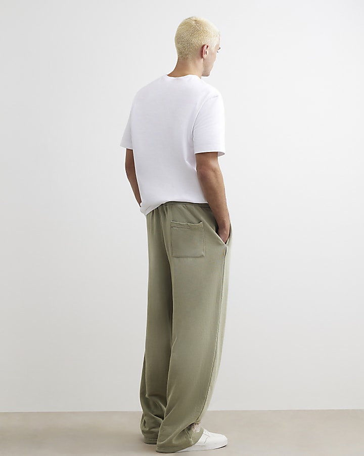 Khaki Cotton Blend Flame Joggers
