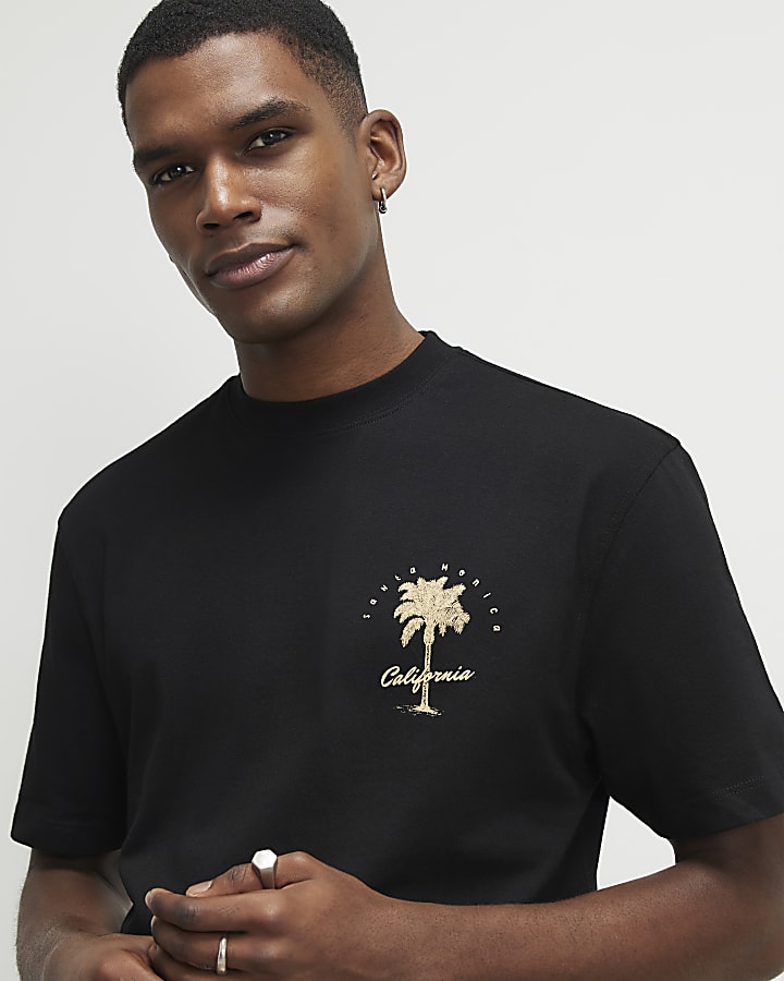 Black California Palm Tree T-Shirt