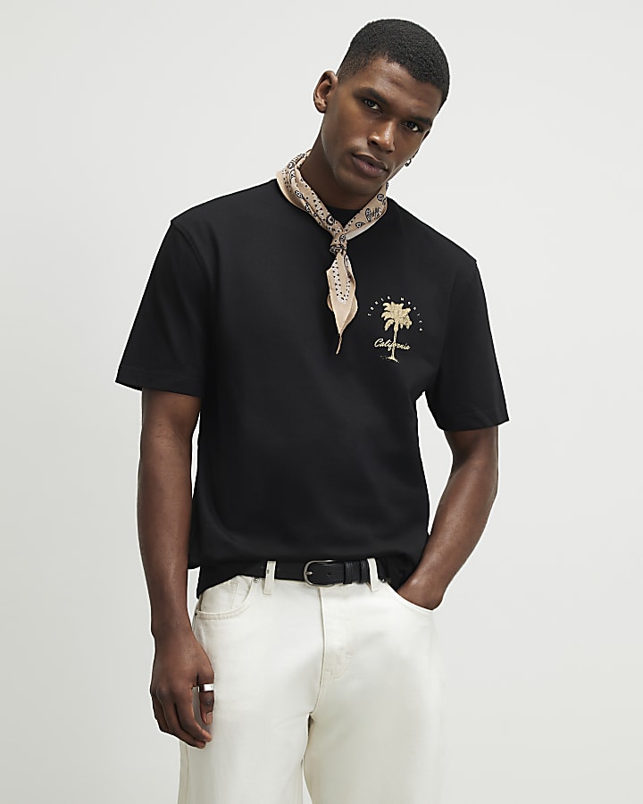 Black California Palm Tree T-Shirt