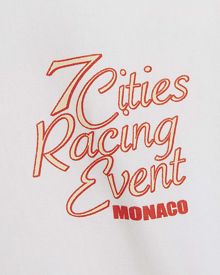 White Cotton F1 7 Car City Tank Top
