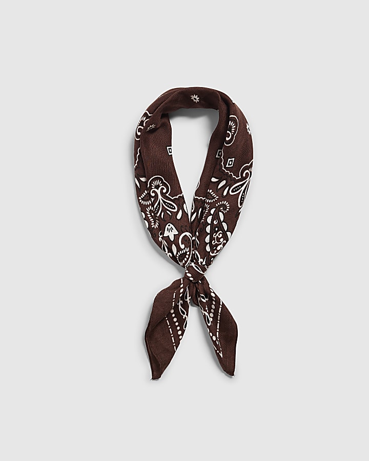 Brown Paisley Bandana