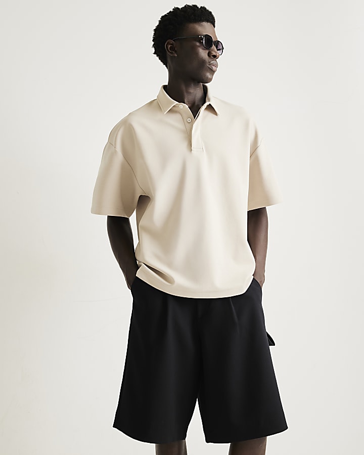 Beige RI Studio Oversized Polo Shirt