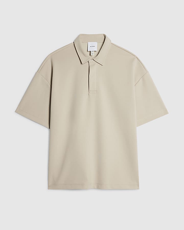 Beige RI Studio Oversized Polo Shirt