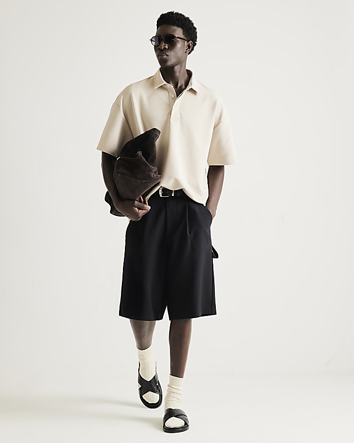 Beige RI Studio Oversized Polo Shirt