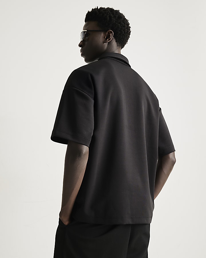 Black RI Studio Oversized Polo Shirt