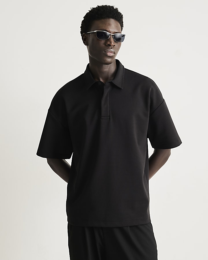 Black RI Studio Oversized Polo Shirt