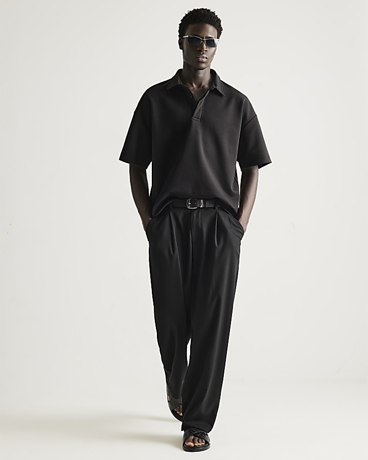 Black RI Studio Oversized Polo Shirt