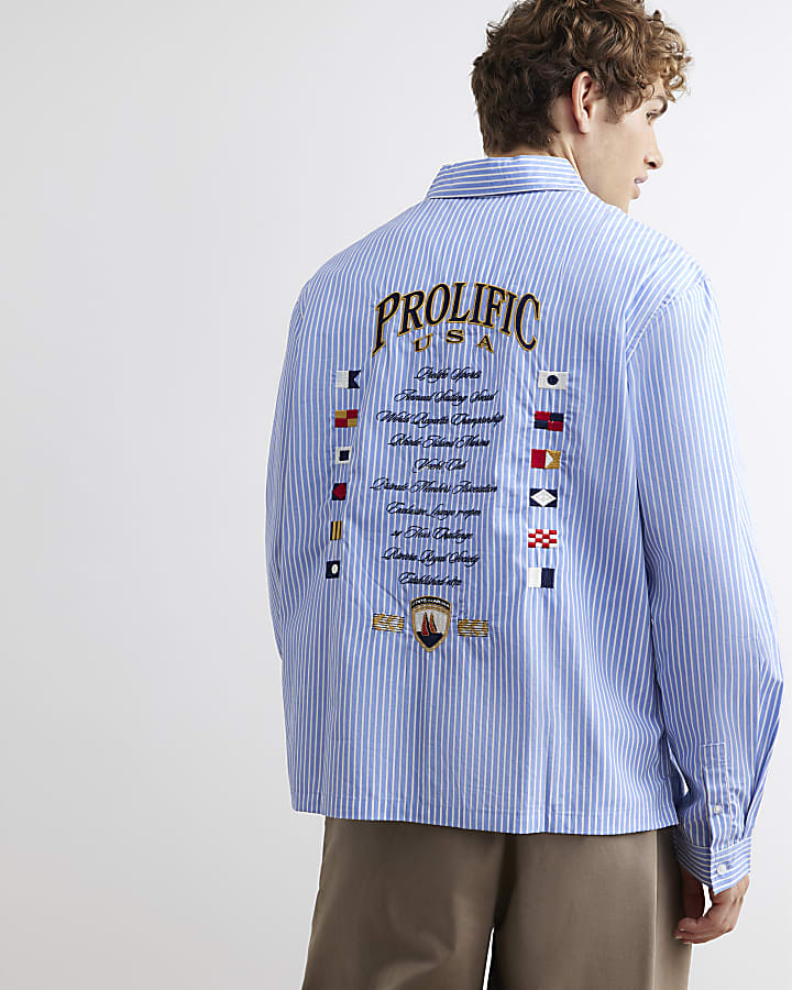 Blue Regular Fit Prolific Striped Shirt