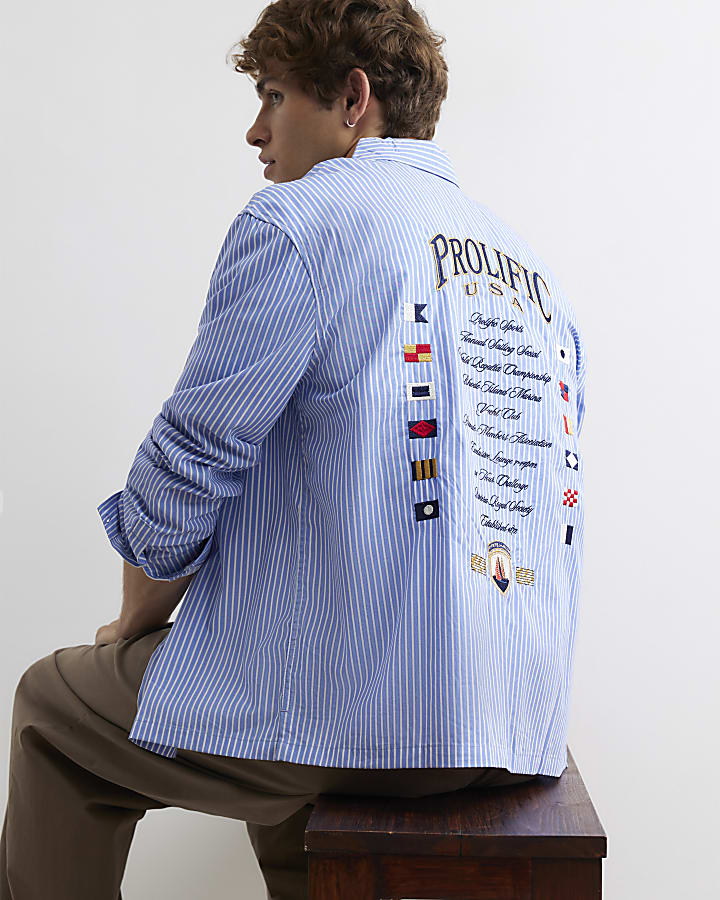 Blue Regular Fit Prolific Striped Shirt