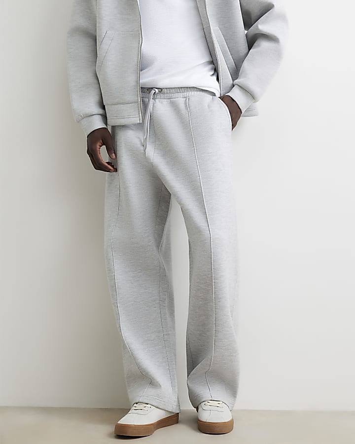 Grey Premium Wide Leg Joggers