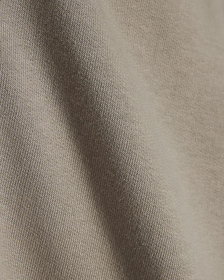 Grey Oversized Fit Washed Zip Through Hoodie