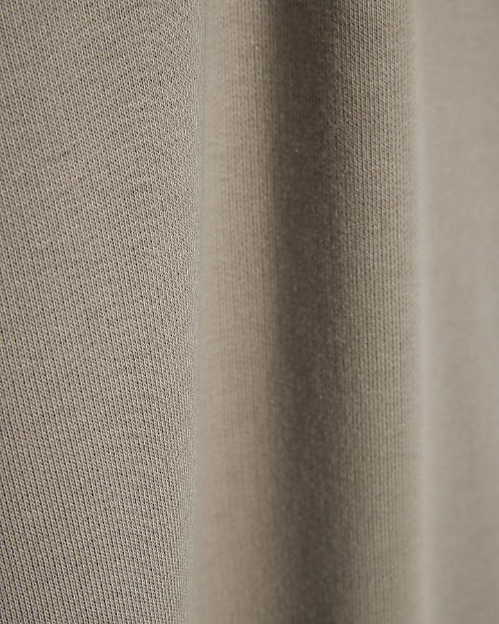 Grey Wide Leg Cotton Washed Joggers