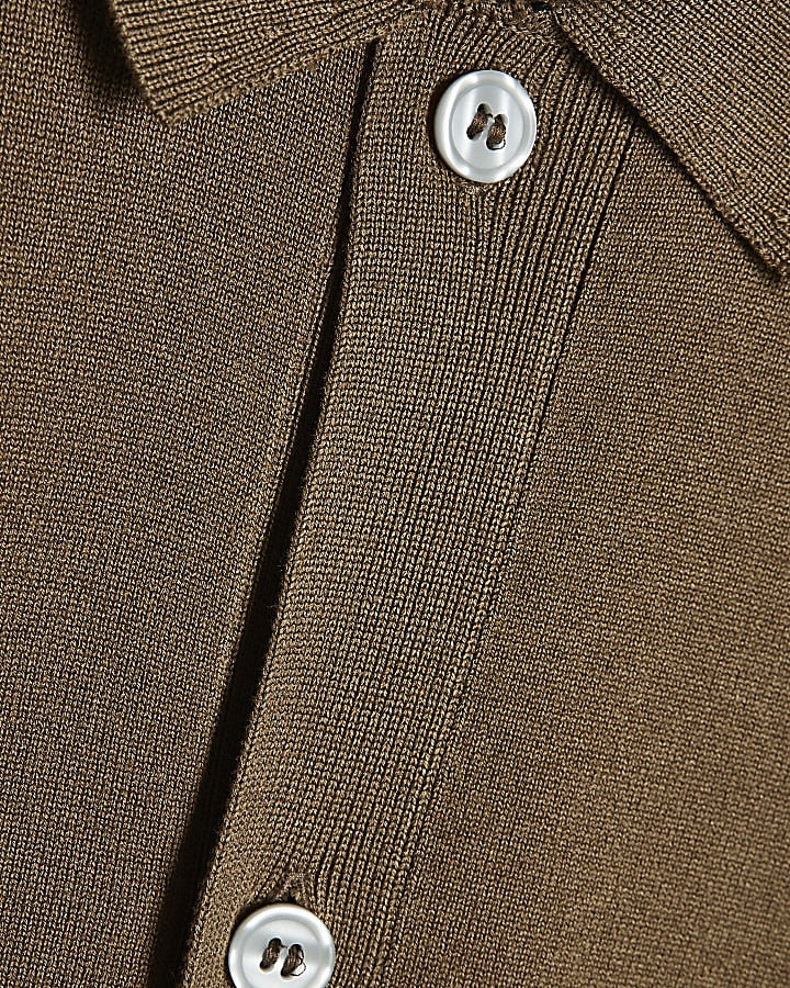 Brown Knit Long Sleeve Cardigan