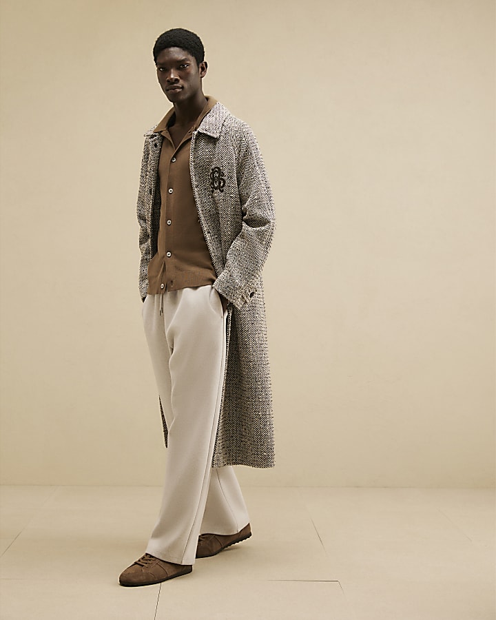 Brown Knit Long Sleeve Cardigan