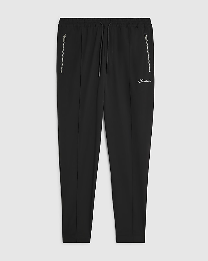 Black Loose Fit Pull On Joggers